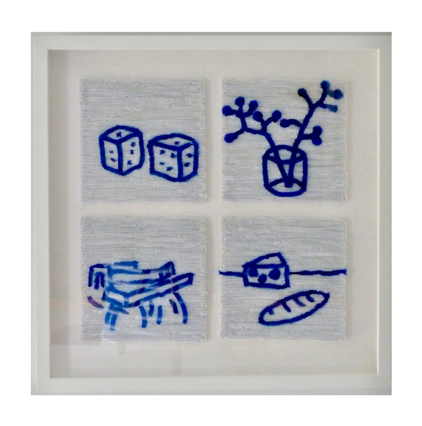 Blue Iconic Selection (Dice, Cherry Blossom, Falling Water, Cheese & Bread)